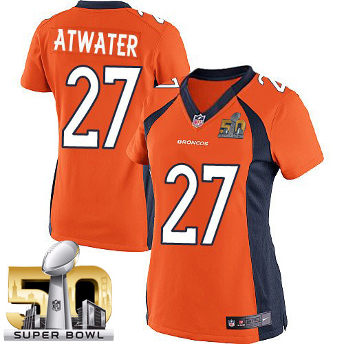Women's Elite Steve Atwater Super Bowl L Nike Jersey Orange Home - #27 NFL Denver Broncos